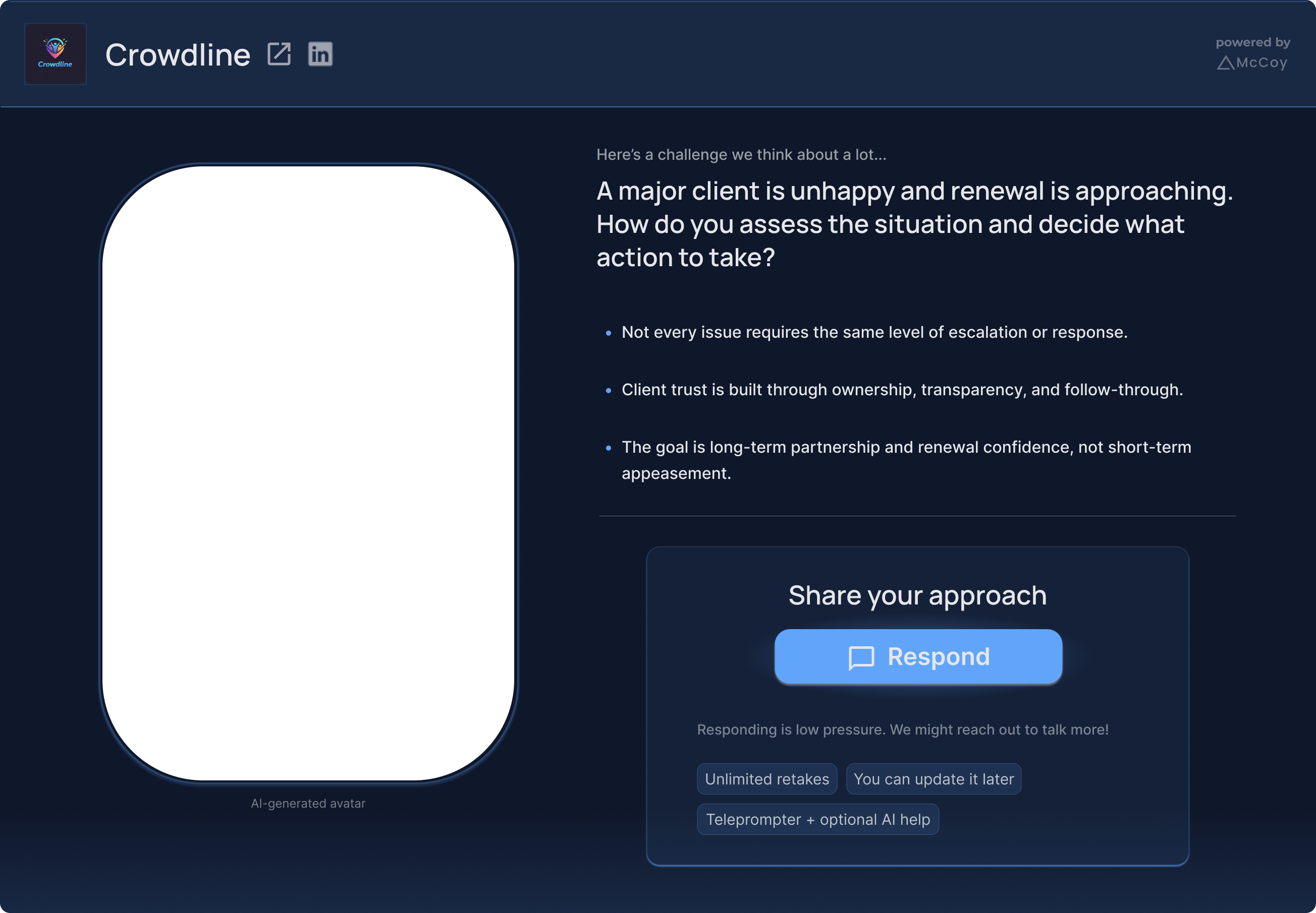 Crowdline challenge page