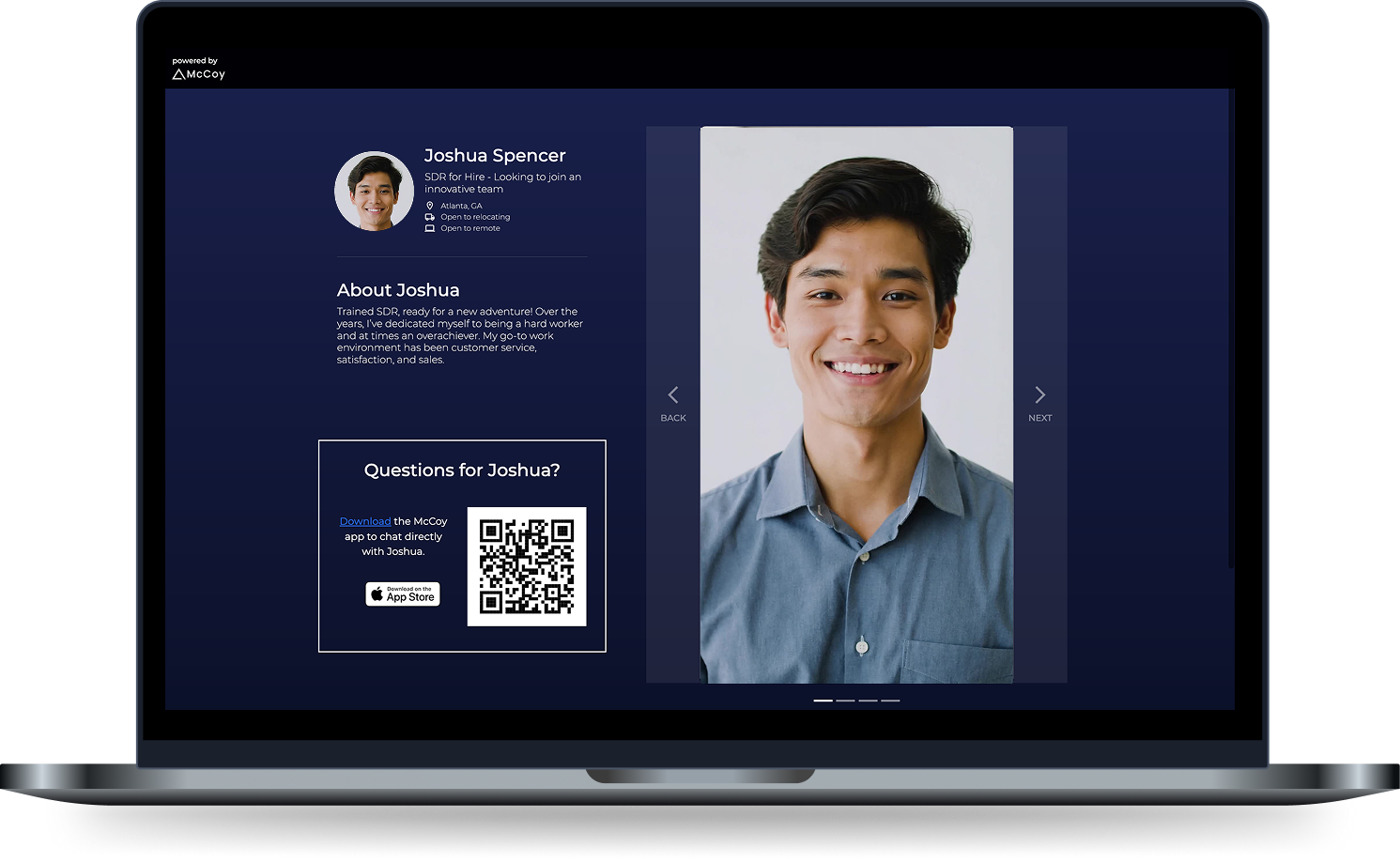 McCoy app — video portfolio